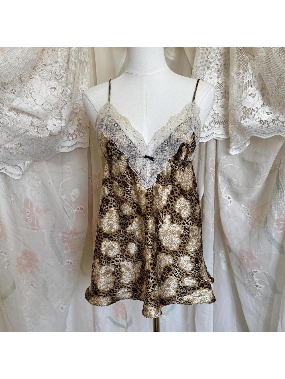 Victoria's Secret animal print babydoll slip Sz. M